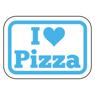 I Love Pizza Sticker (Baby Blue)